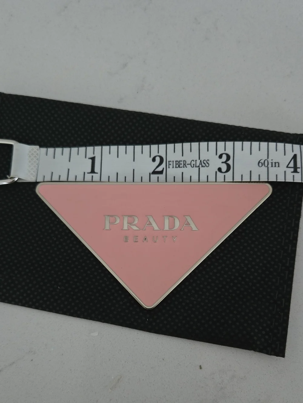 New never used Prada mirror & pouch Prada mirror pink & silver Logo Metal